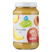 Albert Heijn Biologische fruithapje appel, perzik en banaan (vanaf 6 maanden)