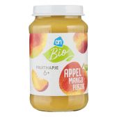 Albert Heijn Biologische fruithapje appel, mango en perzik (vanaf 6 maanden)