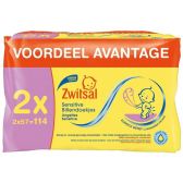 Zwitsal Gevoelige billendoekjes 2-pack