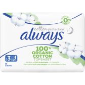 Always Organic cotton night sanitary pads