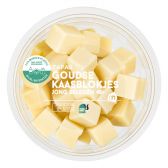 Albert Heijn Goudse jong belegen 48+ kaas blokjes (voor uw eigen risico, geen restitutie mogelijk)