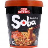 Nissin Ssukiyaki beef soba cup noodles