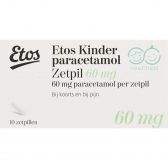Etos Kinderparacetamol 60 mg zetpillen