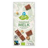 Albert Heijn Biologische melkchocolade hazelnoot reep