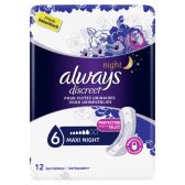 Always Discreet night maxi sanitary pads