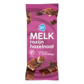 Albert Heijn Melkchocolade hazelnoot rozijn reep