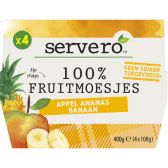 Servero 100% Appel, ananas en banaan fruitmoes