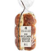 Albert Heijn Extra lang lekker mini rozijnen bollen (voor uw eigen risico, geen restitutie mogelijk)