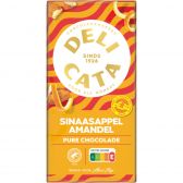 Delicata Pure chocolade reep met sinaasappel en amandel