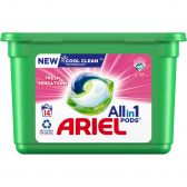 Ariel All in 1 pods liquid laundry detergent caps fresh sensation