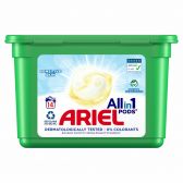 Ariel All in 1 pods liquid laundry detergent caps sensitive skin