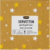 Jumbo Servetten Goud Geel Ster 20 Stuks