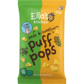 Ella's Kitchen Puff pops erwt + maïs 10+ biologisch (4 x 9g)