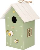 Vogelhuisjes Nestkastje houten groen huisje met wit dak