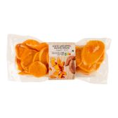 Delhaize Voorgegaarde zoete aardappelschijfjes (voor uw eigen risico, geen restitutie mogelijk)