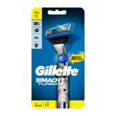 Gillette Mach 3 turbo 3D shaving system with 2 refill blades