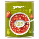 Gwoon Tomato vegetable soup with vermicelli and soup balls