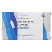 Leidapharm paracetamol zetpillen 500Mg (10 stuks)