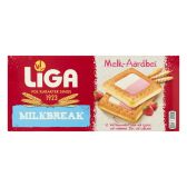 Liga Milkbreak melk en aardbeien koeken