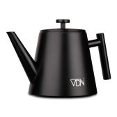 RVS Dubbelwandige theepot met Filter - Zwarte Theekan 1 Liter - 904