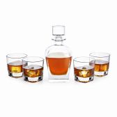 Donella Whiskey Set handgeblazen - 1 Whiskey Decanteer Karaf met 4 Whiskeyglazen - Loodvrij Kristal glas - VDN