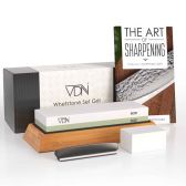 Luxe Dubbelzijdige Wetsteen Slijpsteen set 3000 8000 van Edelkorund (18x6x3 CM) met E-book voor slijpen van messen e.d. - VDN
